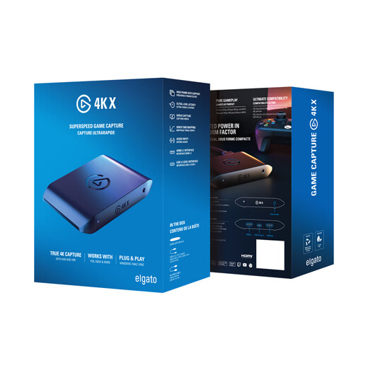 Elgato 4K X External USB 3.2 Game Video Capture Card 4K144 Live Recording PS5/Xbox/Switch/HDMI 2.1
