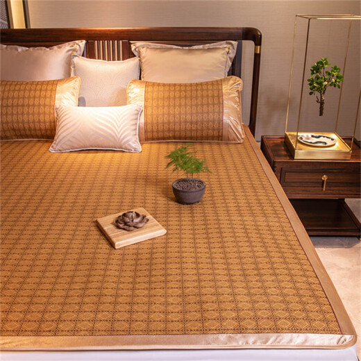 Jiuzhou Deer dormitory single rattan mat with pillowcase mat, kindergarten straw mat 0.9m folding mat soft mat tatami mat