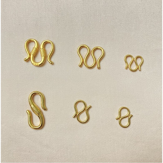 DRJEFUNM buckle 18K gold buckle S buckle gold-covered connecting buckle bracelet buckle head buckle connector gold necklace buckle gold accessories S buckle medium size (10*12mm)