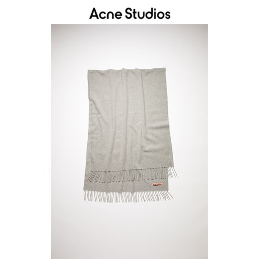 Acne Studios gift solid color fringed wool warm scarf shawl outer light heather gray