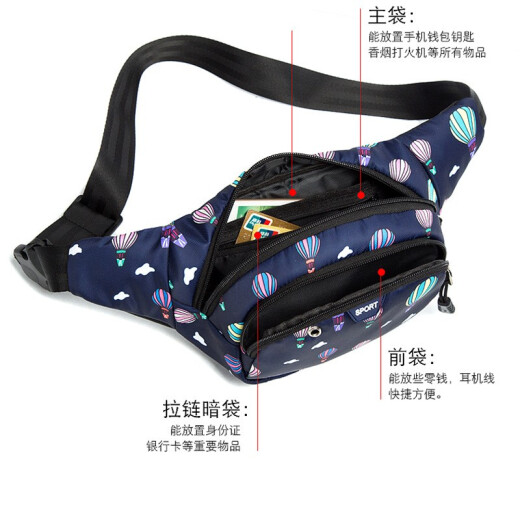 Changyin New Fashion Waist Bag Women's Sports Running Equipment Chest Bag Outdoor Cashier Wallet Casual Crossbody Bag Y029 Trendy Flower