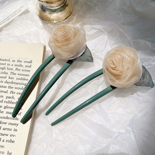 Bai Shilin camellia U-shaped hairpin women's high-end hairpin artifact summer temperament ball hair ornaments on the back of the head headdress single