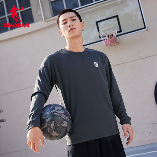 Jordan QIAODAN knitted long-sleeved T-shirt men's loose American basketball training clothes autumn men's running fitness tops
