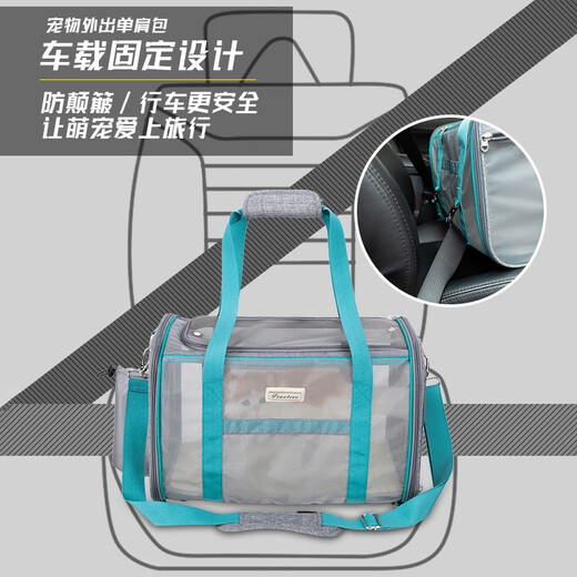 TRUELOVE宠物猫咪包外出便携背包太空舱双肩书包斜挎大容量透气网格四季用 灰色 S(长37.5宽26.5高21.5 )