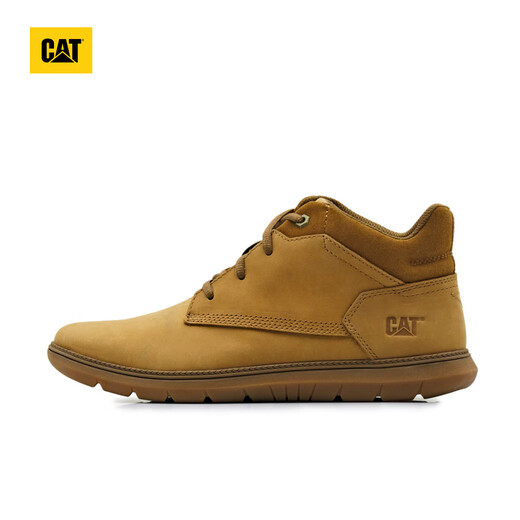 Cat Carter Herren Freizeit und komfortable Reisebläbner Leder Nicht-Schlupf-Arbeitsstiefel lässig Low-Stiefel Einkaufszentrum gleicher Stil braun gelb 40