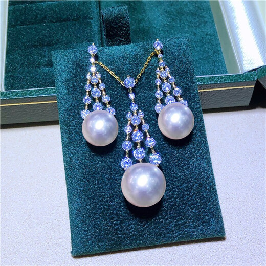 Qianlou Freshwater Pearl Pendant Earrings Set S925 Silver Design Style Bow Highlight Steamed Bun Shape Pendant