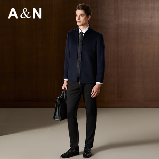 Antonio 5% cashmere & 95% wool men's high-end stand-up collar jacket business executive autumn and winter woolen coat