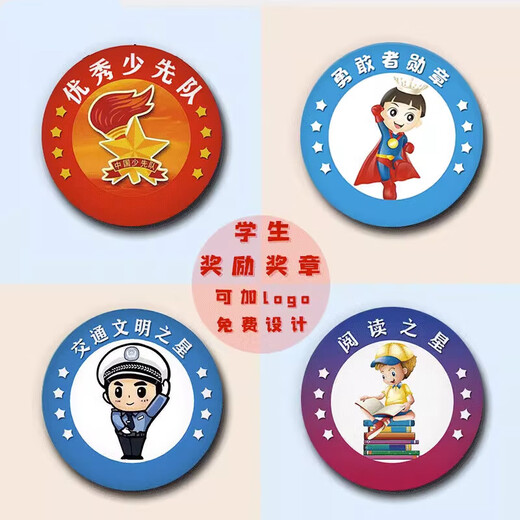 Fat Donglai's same student award medal, Brave Badge, I won't go home tonight for children, small porcelain blue Brave Medal (Tonight)