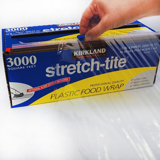 KirkLand KirkLand cling film comes with cutter, large roll of high temperature resistant sliding knife type food grade cling film imported from the United States, 3000 feet, 914 meters*width 30.48cm