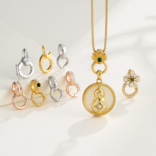 GIOIO quality 18k gold buckle head S925 silver necklace buckle 18K gold buckle DIY jewelry buckle pearl necklace KTJ-2609 gold color