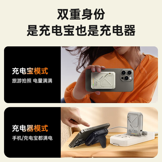 Remax 3C certification丨4-in-1 power bank with built-in cable and plug 20000 mAh Magsafe fast charging mobile power supply suitable for Apple, Huawei and Xiaomi