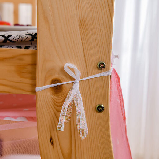 Trendy sleeper bed mosquito net with narrow top and wide bottom dormitory bunk bed solid wood cabinet ladder household student double-layer dormitory mosquito net home white + hook top width 1.2 meters bottom width 1.5 meters