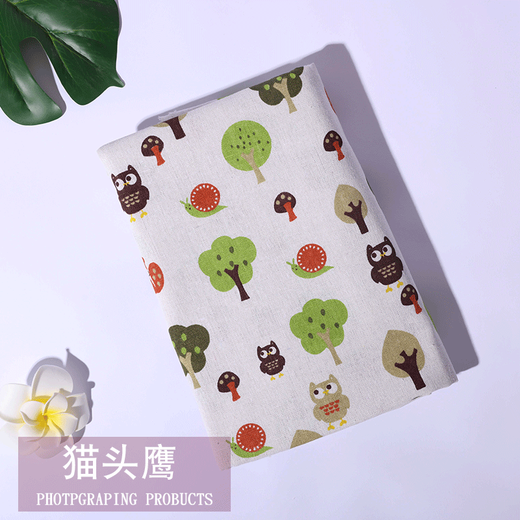 Jiazhilu tablecloth cotton and linen small fresh rectangular tablecloth coffee table cloth tablecloth ins style desk cloth student dormitory Owl 100*150cm