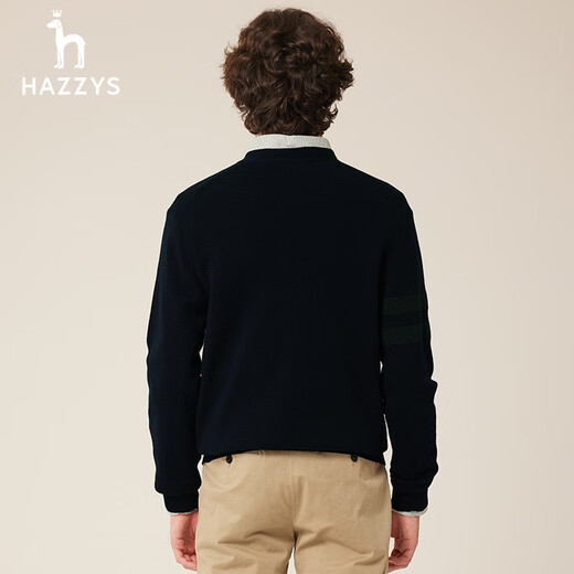 Munas de suéter para hombres de Hazzys Men's Spring y Autumn Mangas de lana en V de lana en v
