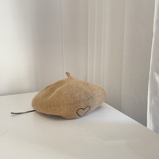 Lishang ins Korean children's hat girls wool beret spring, autumn and winter baby painter hat bud hat fashion red one size fits all 3-8 years old (within head circumference 50-53)