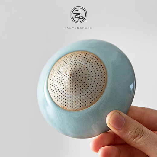 Tao Yunshang Ceramics Ru Kiln Open Piece Little Monk Tea Filter Tea Strainer Tea Filter Household Tea Set Accessories Creative Tea Ceremony Ornaments Ru Kiln Open Piece Zen Heart Little Monk Tea Strainer