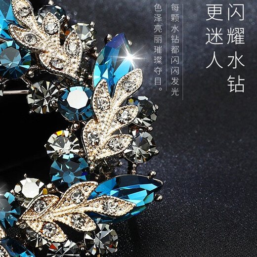 Idel high-end brooch, coat breast button, simple pin buckle, corsage, clothing accessories, birthday gift for wife and girlfriend, blue high-end brooch XZ0084