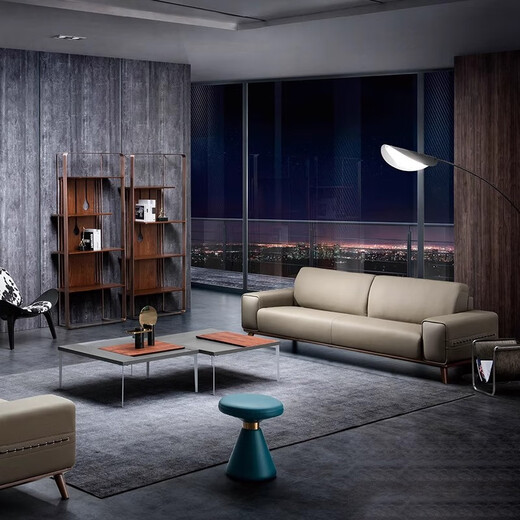 Ningqiu Luoge (NICHLORT) Boss President Desk Simple Modern Manager Executive Desk Solid Wood Furniture New Chinese Style Office Desk and Chair Combination Walnut 2.4 Meter Boss Desk + Side Table Ash