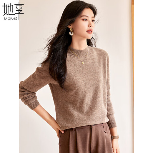 She enjoys half turtleneck 100% pure woolen sweater women's sweater bottoming shirt autumn and winter warm top recommended 100-130Jin Jin equals 0.5 kg