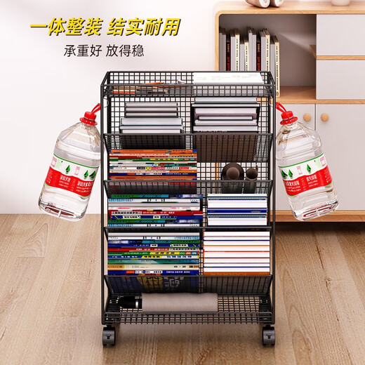 DSRAWMYT bookshelf floor-standing storage rack next to the desk removable book storage bookcase with wheels simple bookshelf next to the desk