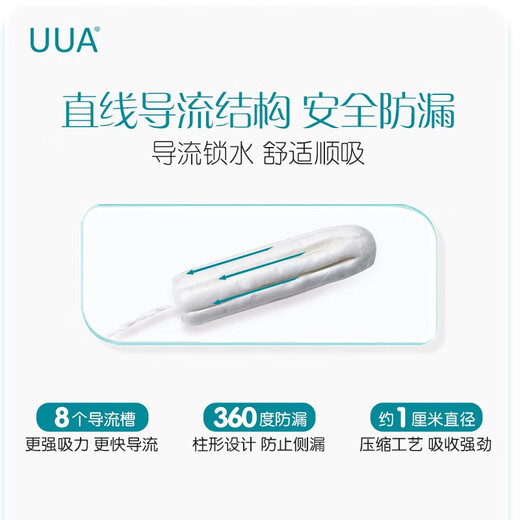 UUA tampon finger-in 16 pieces/box for day and night anti-side leakage menstruation refreshing tampon finger-ordinary type