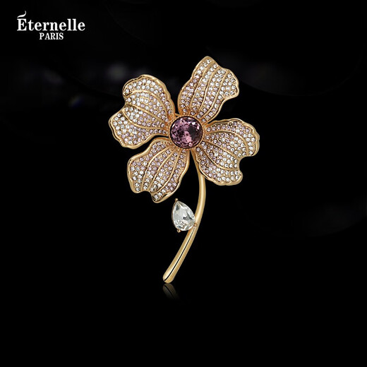 Eternelle French eternal flower brooch high-end 2025 new niche light luxury temperament corsage accessories colorful green