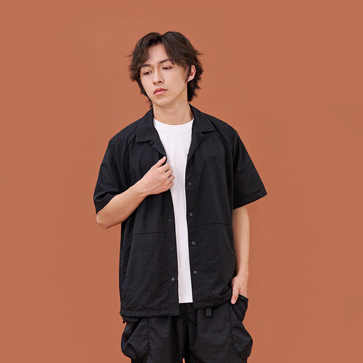 DAIWA 24 spring and summer styles DE-5124CS loose casual versatile short-sleeved shirt layered fishing half-sleeved jacket black L size