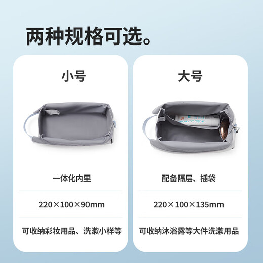 Naturehike travel toiletry bag, outdoor camping travel storage bag, light and easy to fold, essential and portable for business trips, light gray/L