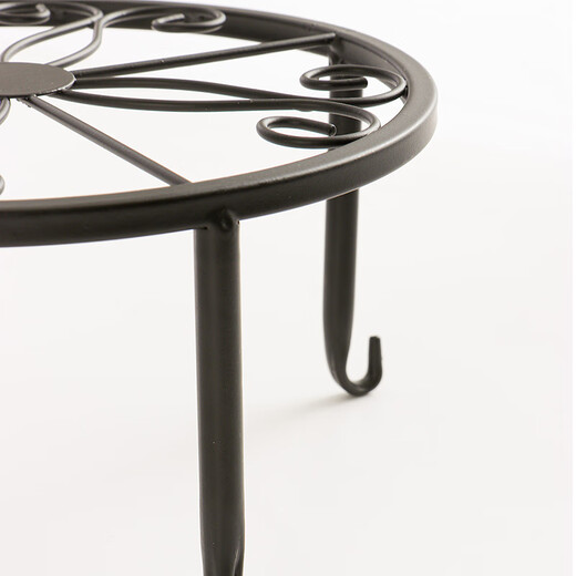 Ou Runzhe European style flower stand floor-standing single pot bonsai iron flower stand indoor balcony flower stand iron flower pot stand black