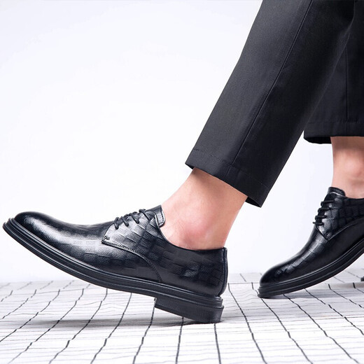 PULIWEI leather shoes men's 2024 autumn new business shoes formal leather shoes cowhide men's leather shoes formal shoes British men's shoes black 42
