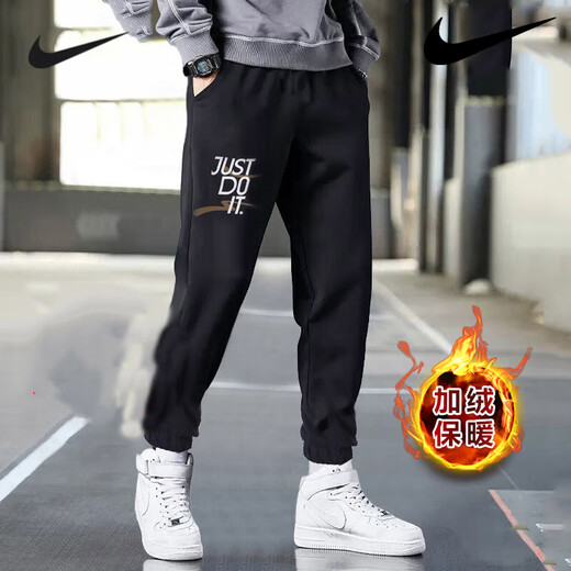 Nike (NIKE) velvet pants men's new winter style Nike leggings warm sweatpants basketball thickened sweatpants men's Qixi Qing FD4062-010_ plus velvet M Recommend 120-130Jin Jin equals 0.5 kg