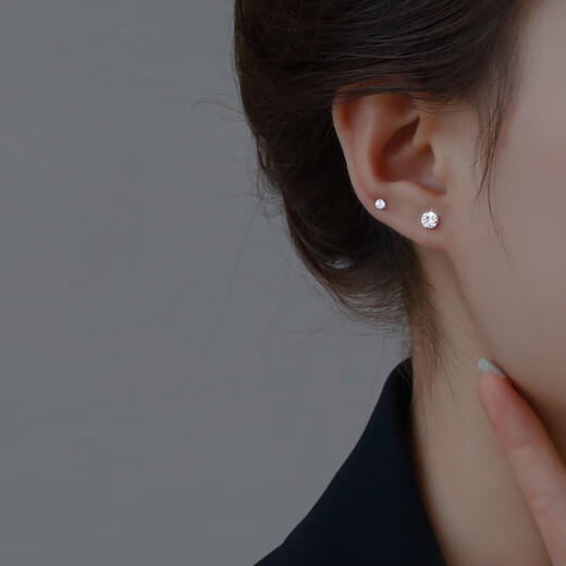 Miaozhan six-piece set of zircon earrings, small and exquisite, cold style earrings, ins trendy style, 520 gift for girlfriend, zircon 6-piece set