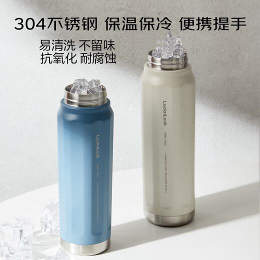 LOCK&LOCK Explore Thermal and Cold Insulation Sports Cup Portable Sports Pot Large Capacity Water Cup 946ML White LHC3252IVY