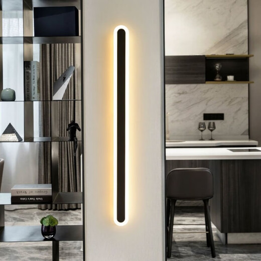 Yaotian one-word wall lamp bedroom lamp bedside lamp LED strip lamp living room background wall study corridor lamp aisle stair lamp white-80cm wiring-LED warm light