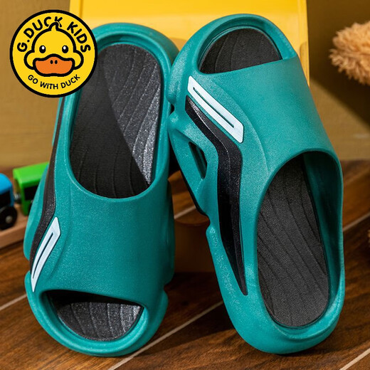 G.duck children's slippers boys summer indoor home big children non-slip outer wear sports slippers boy E300-white blue 36-37