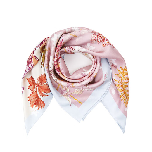 Maria Gucci birthday gift square scarf for mother 100% mulberry silk shawl with elder silk scarf female gift box floral powder