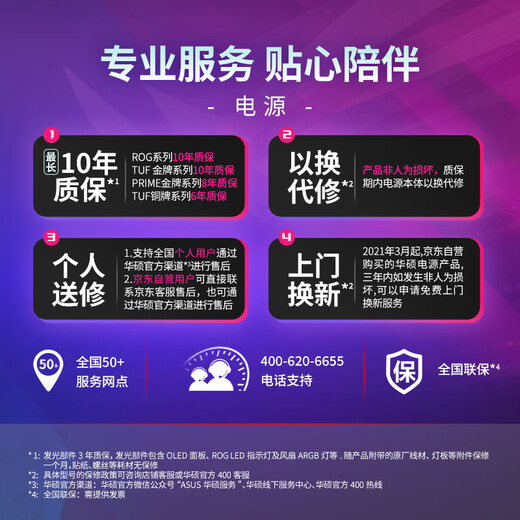 ASUS ROG STRIX Platinum Thunder Eagle 1000W white gallium nitride power supply ATX3/graphics card priority voltage stabilization/all Japanese capacitors/full module/adapted to 40/50 series graphics cards