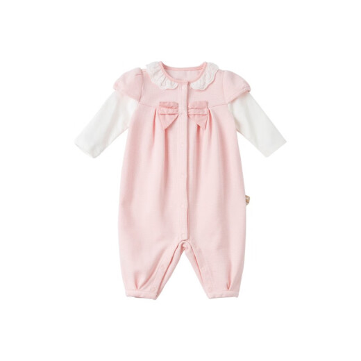 davebella David Bella children's clothing, fashionable female baby jumpsuit, newborn clothes, baby jumpsuit, spring and autumn new born baby clothes 12951 pink houndstooth 73cm (recommended height 66-73cm)
