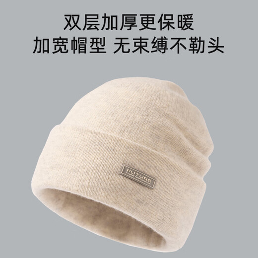 Siggi pure wool woolen hat women's winter thickened warm ear protection confinement hat Northeastern knitted wool double-layer hat women's autumn and winter
