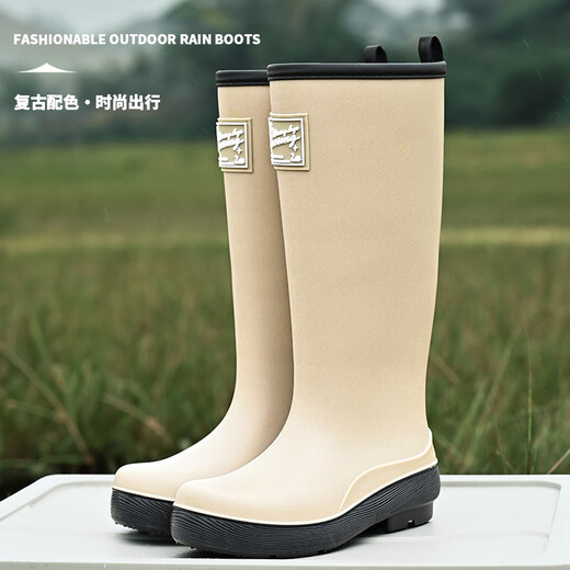 傲列2024新款高筒雨鞋女款成人时尚雨靴防水胶鞋日韩长筒水鞋雨鞋 粉色【37cm高筒】 41