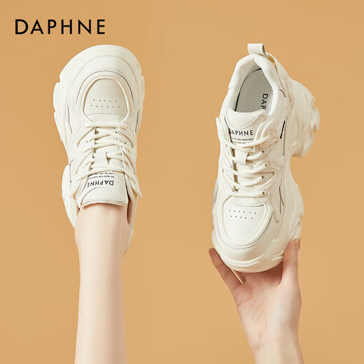 Daphne thick-soled inner height-enhancing daddy shoes for women, versatile fashionable casual shoes, women's shoes 4623101103, beige 36