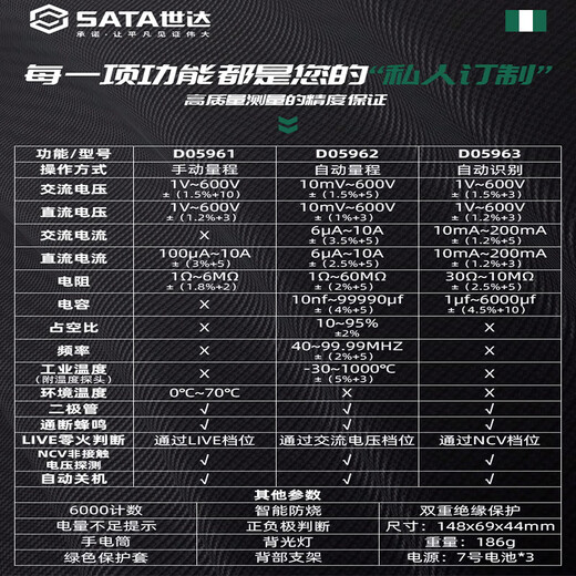 Star SATA multimeter digital high-precision fully automatic multimeter capacitance meter D05961 standard + special tip pens