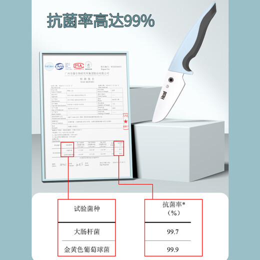 ILID Kindermesser, Kindergarten-Lehrmesser, Schüler-Schneidemesser, Schneidebrett, Küchensicherheit, antibakterielles, freihändiges Obstmesser, blaues und grünes farblich passendes Set (flacher Mund + Zahnmund), 2-teiliges Set