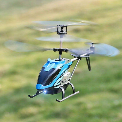 4DRC Extra Large Hélicoptère en Alliage Avion télécommandé Drone pour Enfants Jouet électrique garçon Cadeau d'anniversaire pour Enfants 3,5 canaux Bleu Hauteur Fixe + Alliage Double électrique