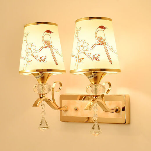 Yaotian remote control dimming wall lamp bedroom bedside lamp LED living room wall lamp hotel hotel stair corridor aisle lamp BD023-single head-glass led warm light without switch