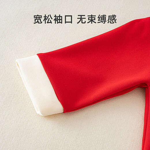 舒贝怡婴儿衣服汉服男童套装中式国风唐装小少爷周岁宝宝红色分体套装90