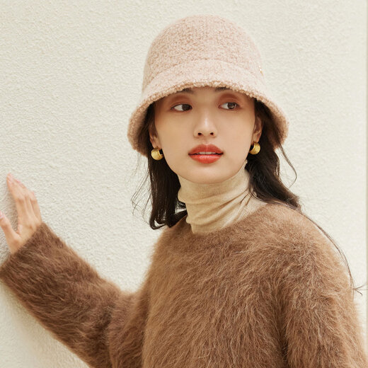 Siggi autumn and winter fisherman hat women's wool hat fashion versatile bucket hat plus velvet warm basin hat camel