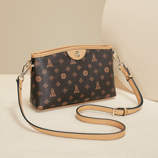 Old man's head bag, women's bag, gift to mother, high-end single shoulder crossbody bag, fashionable and versatile presbyopic small square bag 38 Women's Day gift, coffee color small bag