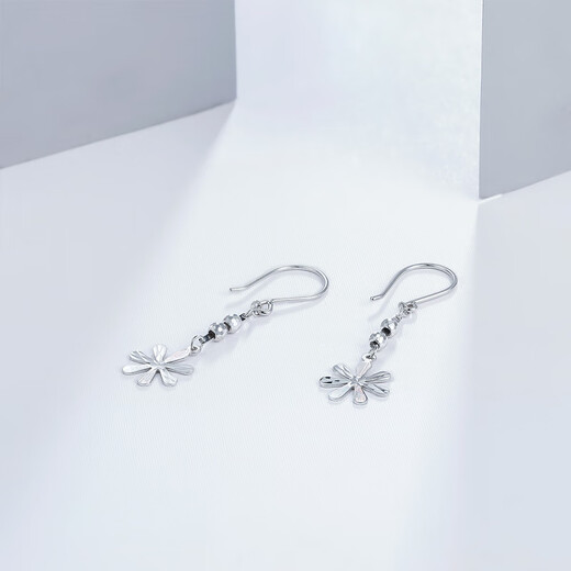Saturday Fu PT950 platinum earrings small flower earrings PT095242 pair, about 1.6g, birthday gift