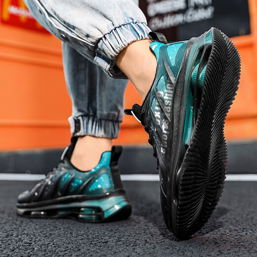 
PATAL VIETON Coconut Men's Shoes Spring and Autumn Mesh New Summer Sports and Casual Running Men's High-Enhanced and Versatile Daddy's Trendy Shoes Men Black and Green TK757 42